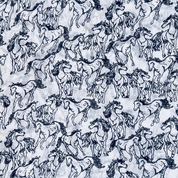 Running Horse Print Aquestrian Infiniti Scarf Gray Black Lightweight Accessory - Picture 2 of 7